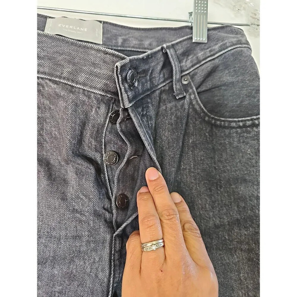 Everlane The Cheeky Jean Black High Rise Cropped Straight Leg Size 29 - Picture 6 of 10